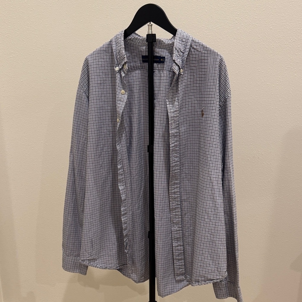 Ralph Lauren Men's Blue Checkered Shirt Jacket